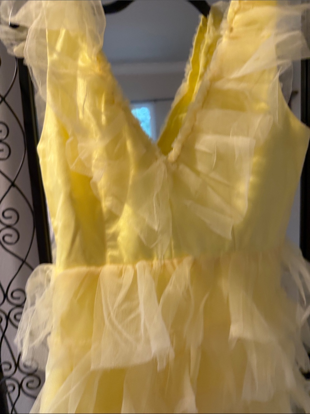 Lulus Yellow Ruffle Tulle ' Dress - Picture 3 of 4